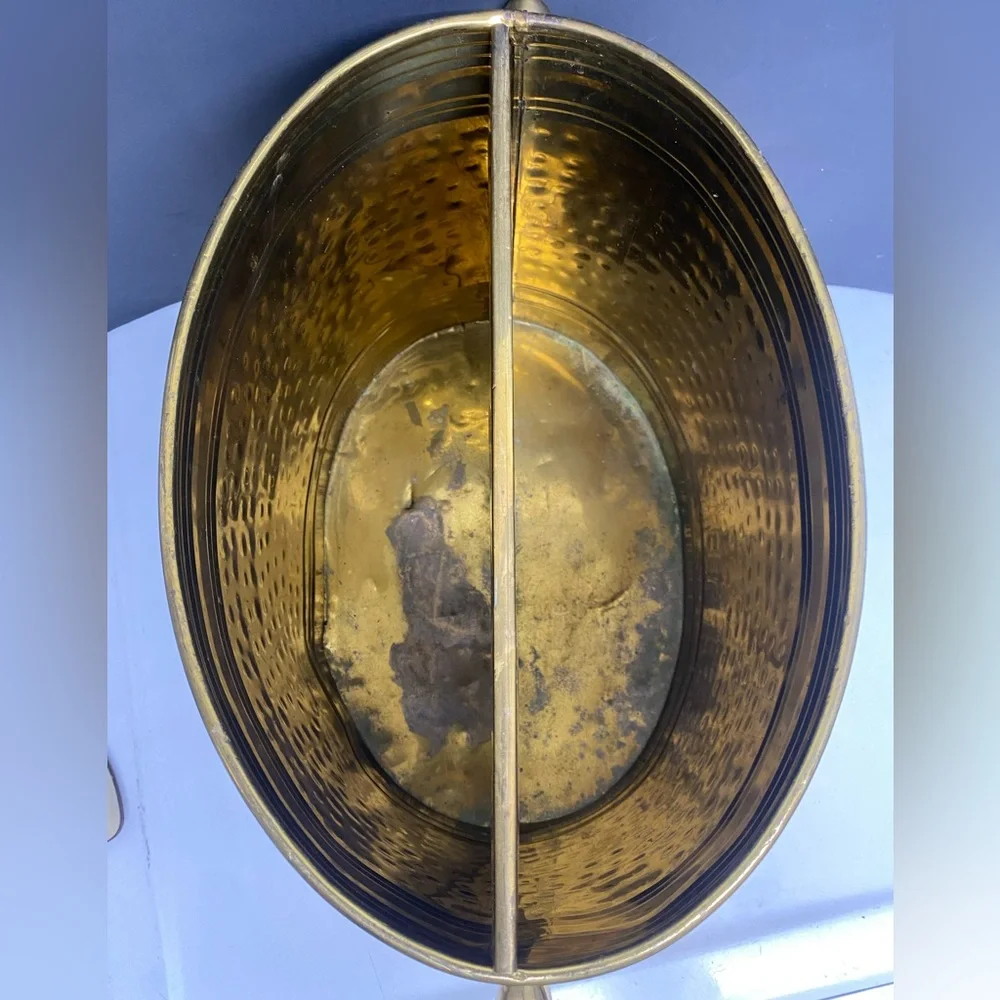 Lacquered Brass Decorative Divided Container